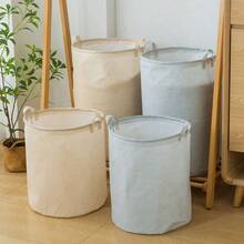 1 Striped Laundry Basket With Handle, Foldable Fabric Bathroom Laundry Basket, Toy Laundry Basket, Bucket Laundry Basket