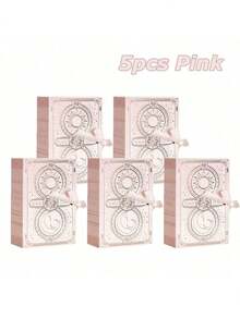 Set de 5 cajas de regalo con estilo de libro creativo, caja de regalo con forma de libro simple, ideal para regalos de boda/cumpleaños, almacenamiento de chocolates, galletas y dulces, tarjetas de boda y chucherías de fiesta, perfecto para decoración de fiestas de Navidad y Año Nuevo