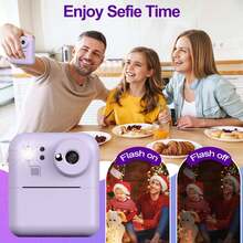 Kids Instant Print Camera Set, Front & Rear Selfie Camera, Supports 1080P Video, Suitable For 3-12 Years Old As Christmas, Birthday And New Year Gift, Portable Travel Print Digital Camera Toy For 6-12 Years Old
