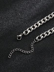 1入組不銹鋼歐美風格男士吊墜雙層鍊子手鐲，適用於嘻哈派對風格 - 手鍊 - 查看 10