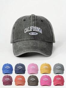 1 Mũ lưỡi trai thêu họa tiết California Sweet Coast đã giặt, có thể điều chỉnh, dùng ngoài trời, chống nắng, thích hợp cho du lịch mùa xuân/thu, đi biển, unisex, phong cách Y2K - nghề thêu - Xem 14