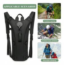 Mochila de Hidratación Ciclismo Hiking Campismo+Bolsa De Agua 3L, Mochila táctica de hidratación para ciclismo y senderismo - Negro - Ver 5