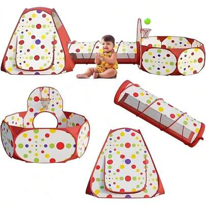 Casa De CampañA,úNel Y Alberca De Pelotas, Juguete 3 En 1, Tienda De CampañA Con Alberca De Pelotas (Pelotas No Incluidas), Para NiñAs Y NiñOs, Plegable Ligero Y PortáTil (Color Azul)