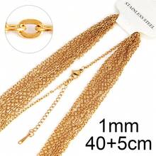 Bộ 10 chiếc dây chuyền vòng chữ O bằng thép không gỉ, dùng làm vòng cổ, dây chuyền ôm sát cổ, phụ kiện làm trang sức DIY, đồ dùng thủ công. - vòng cổ - Xem 15