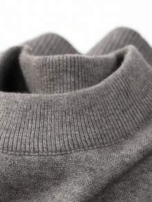 男士厚圆领毛衣，商务休闲提花针织长袖上衣，百搭叠穿单品，格子条纹图案，秋冬