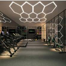 24pcs Hexagon LED Garage Lights - 26400LM Super Bright Ceiling LED Shop Lights - Upgraded Larger Size, Suitable For Warehouse, Workshop, Gym, Basement, Auto Care, Car Wash - white light - View 5