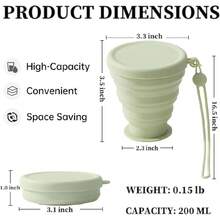 1PCS   Folding Water Cup With Lanyard, Portable Foldable Camping Cup, Portable Foldable Drinking Cup With Lid, Telescopic Cup Suitable For Outdoor Travel And Hiking - Random Color - View 7
