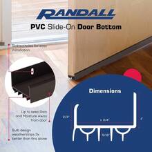 4 FT 48 PVC SlideOn Door Bottom Adjustable Plastic Weatherstrip Door Bottom With Drip Cap For 1 3 4 Doors Brown Fits Gaps 3 8 To 7 8 Made In The USA - Brown - View 3