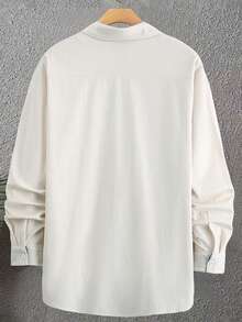 Camisa esportiva casual masculina, xadrez, manga longa, abotoamento simples, estilo maduro, ideal para passeios, viagens, escritório e uso diário. Composição: 100% poliéster. Lavável à mão e à máquina. Perfeita para o Natal.