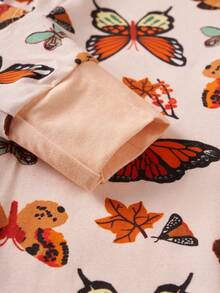 MOSSRIVER Baby Bamboo Fiber Zip-Up, Western Cowboy Print Romper, All-Season Knit Fabric Skinny Fit With Zipper Detail, Boy Baby Girl Clothes, Perfect For Outdoor E Cute Butterfly - 彩色 - 查看 4