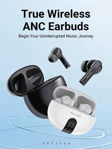 PHILIPS TAT3559 无线耳机，具备自适应降噪、蓝牙 5.4、20 小时续航、IPX4 级防水防汗、AI 麦克风、快速充电功能，适用于运动、健身、跑步、锻炼、办公等多种场合，轻巧舒适。 - 白色 - 查看 2