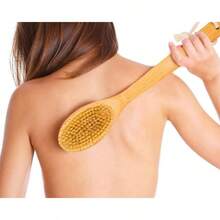 EcoGreen ®   – Cepillo Corporal Largo de Cerdas Naturales |   de Madera de Pera |   para Cepillado en o en Ducha |   Exfolia la Piel y Estimula la Circulación. - 1 - Ver 3