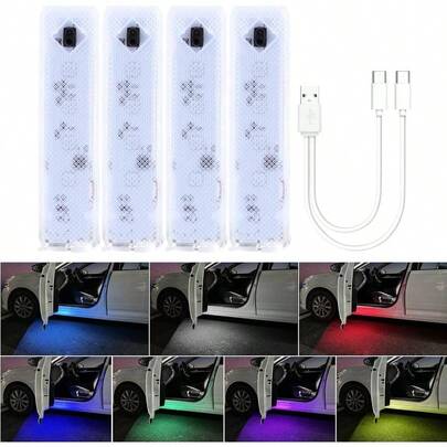 - Luces de puerta de coche recargables inalmbricas de colores para todos los coches colores de luces de puerta de coche, 2 piezas 4 piezas - colores de luces de puerta de coche