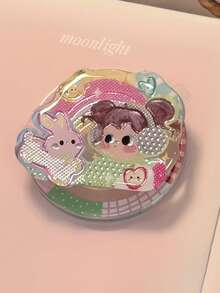 1 Gilded And Colorful Illustration Magnetic Phone Sliding Stand, Suitable For Magsafe Magnetic Stand, Personalized Cartoon Extendable Portable Phone Support Stand