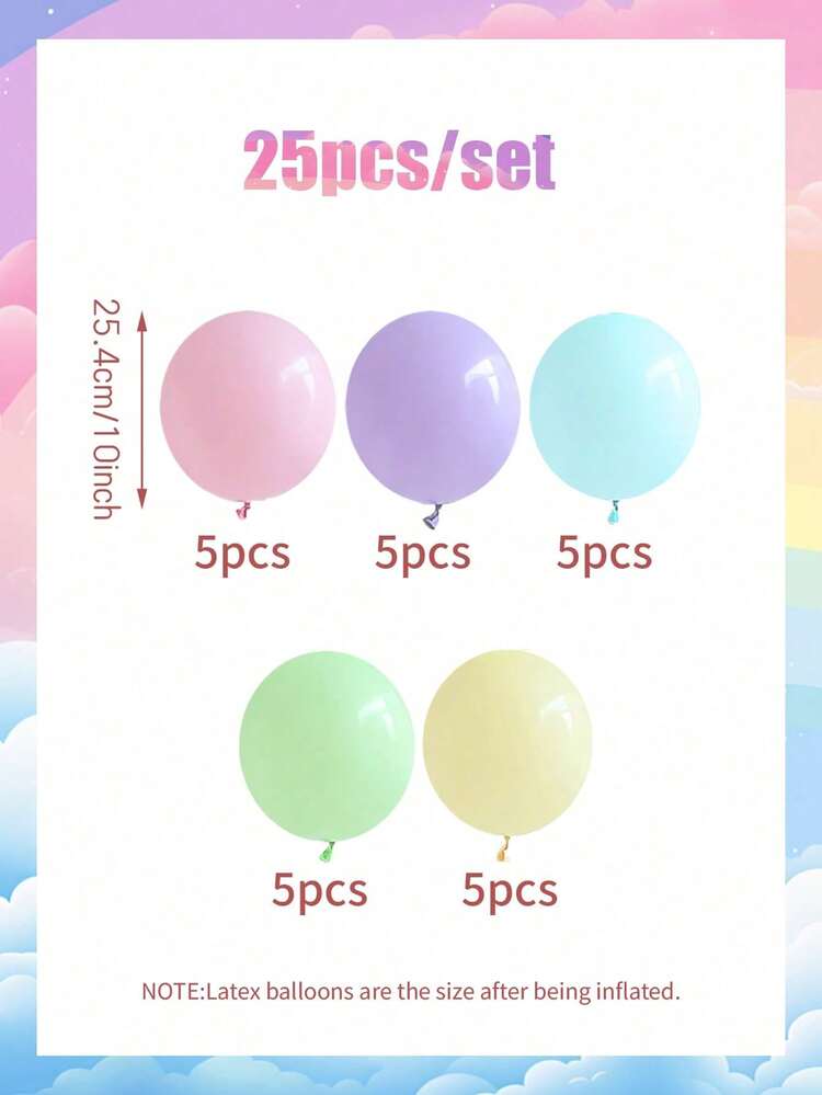 1 个 4D 站立独角兽铝箔气球和 25 个马卡龙色乳胶气球，带皇冠设计的站立独角兽，马卡龙粉色/蓝色/黄色/紫色/绿色乳胶气球，用于生日派对装饰，动物铝箔气球，马卡龙主题生日派对，动物派对装饰，派对用品，独角兽主题生日派对，性别揭晓，生日派对礼物 - 彩色 - 查看 10