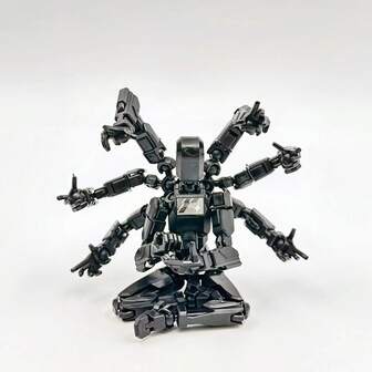 Conjunto de figura de acción T13 con robot multiarticulado impreso en 3D - Modelo totalmente ensamblado y dinámico con base giratoria y espada, compatible con soportes de exhibición, juguete coleccionable para fans de anime/manga y gamers (Blanco/Negro) - Figura de acción del robot Nova 13 con ojos expresivos y diseño detallado, brazos y piernas multiarticulados, posturas de acción dinámicas, decoración de escritorio para amantes de los juegos