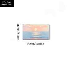 Posters & Prints, 1 Pc Framed 2D Flat Canvas Poster, Sunset Seascape, Soft Colors, Impressionist Style Wall Art, Ideal Gift For Bedroom Living Room Corridor, Wall Art, Wall Decor, Room Decoration, 2D Flat - 藍色 - 查看 6