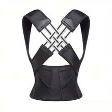 Correction Belt Open Shoulder Anti-Humpback Corrector For Adult Men And Women - Black, Black Back Posture Correction Waist Trainer Corrector - màu đen - Xem 3