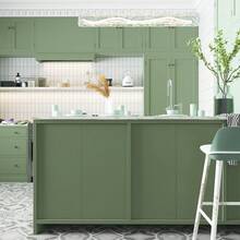 1 Roll Green Self-Adhesive Vinyl Wallpaper, Removable And Easy To Apply Decorative Paper, Suitable For Kitchen, Bathroom, Living Room Furniture And Home Decor Wall Sticker Wall Paper Wall Stickers Wall Decor Room Decor Wallpaper Stickers Wall Bedroom Decor Kitchen Decor