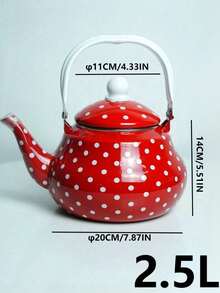 1pc Handmade Thickened Enamel Teapot, Suitable For Gas Stove Direct Heating & Pour Over Tea, Portable Water Kettle For Camping & Picnic, Christmas & New Year Creative Gift Set - Pear Shape - View 9