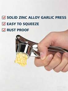 1/2件装金属蒜蓉压榨器，专业手动蒜蓉切割器，蒜姜压榨器，蔬菜切碎器/蒜蓉切割器和去皮器/调味料和香料工具/日常家居用品/厨房配件/厨房/情人节/婚礼/情人节/复活节/斋月