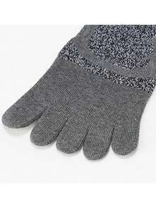 3 Pairs Thick Five-Toe Sports Socks, Moisture-Wicking, Anti-Slip, Crew Length Cotton Socks For Men, One Size (39-45) - Multicolor - View 10