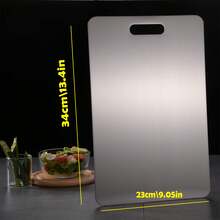 1 Heavy-Duty Stainless Steel Chopping Board - Double-Sided Kitchen Cutting Board, Non-Porous Surface, Easy To Clean - Suitable For Home, Camping, Holidays - Large Meat And Vegetable Cutting Board,  Holiday Cooking Supplies, Stylish Metal Design, Durable Kitchen Tool, Home Cooking, Modern Kitchen, Easy To Clean, Outdoor Enthusiasts. - 銀色 - 查看 4