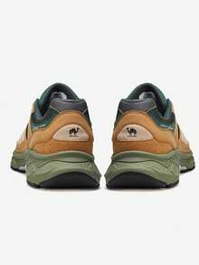 CAMEL CROWN 情侣秋季新款厚底运动厚底运动鞋百搭复古休闲鞋 - 金黃綠 - 查看 1