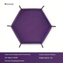 Foldable Hexagonal Dice Tray - A Soft Velvet-Like Storage Box With A Sturdy Metal Frame, Compact Foldable Design, Suitable For Games, Parties, Festivals (Christmas, Valentine's Day, Mother's Day), Festival Gifts, Party Presents, Festival Decorations, Elegant Appearance, Durable Structure, And Festival Shoppers
