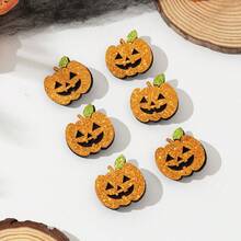 6 件可爱有趣的万圣节南瓜发夹，适合节日服装 - 彩色 - 查看 5