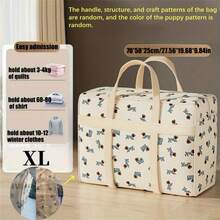 [Large Capacity Packing Cubes] - Thick And Durable Polyester Fabric, Cute Dog Pattern, Foldable, Space-Saving, Handles For Moving Luggage Organizer Bags, Suitable For Travel, Moving, Clothes, Bedding And More Packing Organizer