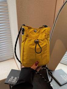 运动旅行小号单肩包 - 女士纯色斜挎手机包，带拉链口袋 | 休闲简约零钱包和耳机收纳包 | 轻便时尚布包，适合跑步、旅行和校园生活 | 多功能斜挎包，可装手机、钱包、返校必备品和日常穿搭配饰，小巧便携 - 彩色 - 查看 6