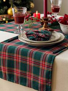 2/6/12pcs Christmas Plaid Cloth Napkins, Reusable And Washable For Holiday Party, Banquet, Restaurant, Kitchen & Dining Table Decor - Multicolor - View 12