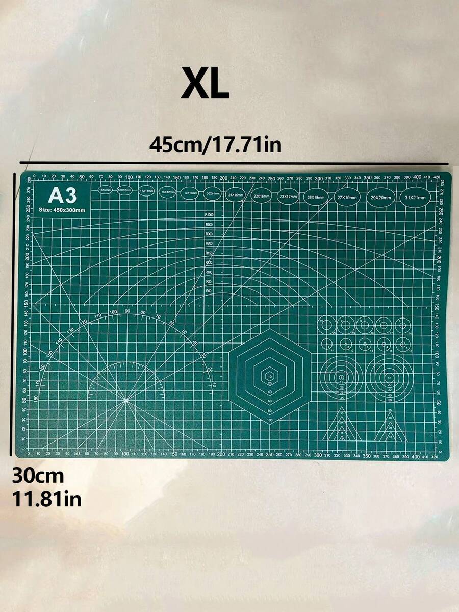 A3切割墊 防割手工板 適用繪圖、雕刻、皮革/布料/紙張切割 A4工作板工具墊 多功能墊板 手工刀 剪貼簿壓印延伸紙切器 隨機顏色 - 綠色 - 查看 1