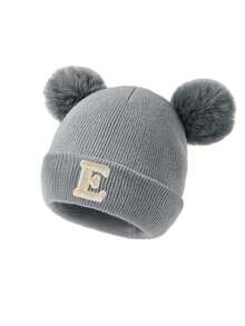 1PC Embroidered Personalized Baby Knitted Hat Toddler Children 26 Letter Beanie Cap Craft Baby Girls Skull Hat For Infant Girls Daily Wear 0-3Y