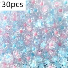 30pcs 13mm Acrylic Beads, Two Color Small Flower Mixed Color Two Color Contrasting Plum Blossom Bracelet, Mobile Phone Chain DIY Valentines - Multicolor - View 10