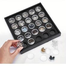 Hộp đựng dụng cụ làm móng 25 trong 1 với 25 hũ riêng biệt - Hộp đựng nhiều ngăn cho đá quý, hạt cườm và phụ kiện trang sức - Hộp đựng đồ trang sức và làm móng di động cho bàn trang điểm, tiệm nail và đồ dùng thủ công. Khay đựng trang sức 25 ngăn với các hộp nhỏ trong suốt, hộp trưng bày trang sức bằng da PU cho nhẫn, bông tai, hạt cườm và mặt dây chuyền. - 1 BỘ - Xem 11