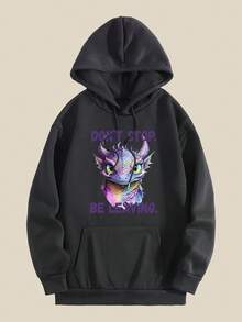 Long Sleeve Tops Women Cartoon Letter Slogan Pattern Printed Hoodie, Girl's Personalized Embossed Hoodie, Casual Large Pullover, Fashionable Four Seasons Hoodie, Soft Slightly Stretch Polyester Pullover Long Sleeve Design - Perfect Autumn Winter Women's Plus Size Clothing Loose And Comfortable Tops Shirts - 白色 - 查看 9