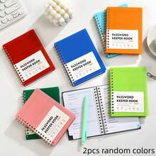 1pc/2pcs Random Letter Labeled Password Notebook A6 Pocket-Sized Password Book, Suitable For Internet Website Login, Hardcover Password Journal, Ideal Gift For Men And Women At Home, Office Or School