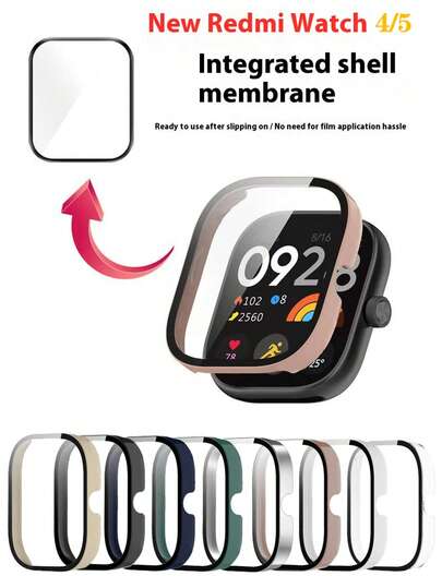 PC Case+Glass Compatible With Xiaomi Redmi Watch 4 /5 Tempered Glass Anti-Scratch Film Bumper Protective Cover