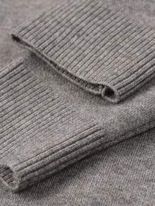 男士厚圆领毛衣，商务休闲提花针织长袖上衣，百搭叠穿单品，格子条纹图案，秋冬