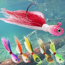 Kit 04 Isca Artificial Jig Xuxinha Com Penacho 10g Tucunare - sortida - Visão 4