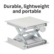 1 pieza Plataforma elevadora plegable de aleación de aluminio, soporte de nivel láser sin conexión eléctrica, gato elevador manual mini de laboratorio - Plateado - Ver 3