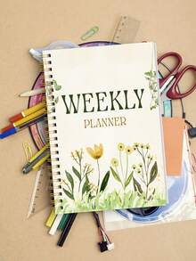 week plan 1 pieza Planificador semanal espiral A5 - Planificador diario sin fecha con listas de tareas, cuadros de enfoque y seguimiento de hábitos - Diario de escritorio duradero para útiles escolares, regalos de Halloween para mujeres y hombres
