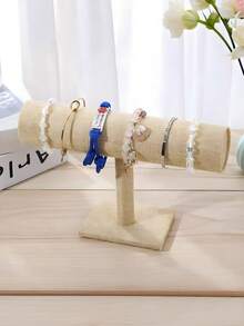 1pc Bracelet Display Stand/Velvet Watch Display Stand/Jewelry Storage Rack/Necklace Bracelet Pendant Organizer/Fashionable Women's Desktop Storage/Valentine's Day Gift - Multicolor - View 14