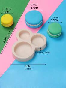 1pc Set Of 3 Macaron Shaped Candle Aroma DIY Mold For Handmade Soap, Resin And Dropping Glue Decoration - Apricot - View 4