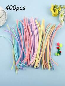 400/100pcs Value Pack DIY Pipe Cleaners, Macaron Colors, Random Mixed Colors Bulk Includes Dense Chenille Stems, Fluffy Sticks, Craft Pipe Cleaners, Pipe Cleaners Crafts Arts And Crafts Decorative Chenille Stems Supplies, Christmas Gifts Random Color Chenille Stems, DIY Craft Pipe Cleaners For Bouquets, Headbands, Bracelets, Bright Colors And Thickened, Suitable For Valentine's Day, Birthday, Party Favors