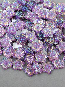 100 piezas/paquete Cristales de resina Rhinestones AB planos, gemas de resina con forma de piña de colores mixtos, cristales de resina redondos de 12mm para manualidades de ropa y joyería