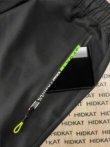 Hidkat Women'S Spring/Autumn Letter Print Green Zipper Pocket Cargo Pants, Fashion Large Pocket Design With Drawstring Elastic Waist, Casual Outdoor/Daily Wear Long Pants Gym Clothes Women Workout Y2K Casual Outfits Tights - Black - View 7