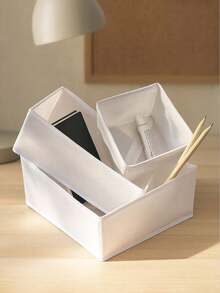 1/3/6pcs-Underwear Storage Box, Non-Woven Fabric Storage Box, Foldable Wardrobe Storage Box, Drawer Divider Storage, Suitable For Home Decor, Bedroom And Apartment Accessories, Back To School Dorm Supplies - White - View 6
